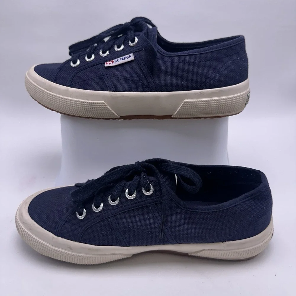 Superga 2750‎ Cotu Classic Navy Blue Canvas Sneakers Men 5.5 Women 7 EU 37.5